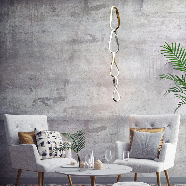 Prague Vertical Chandelier // Gold & Chrome Chandeliers TriadCommerceInc   
