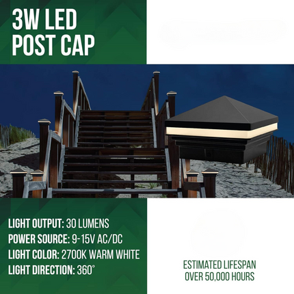 CPL02 LED Pyramid Outdoor Post Cap Light Post Light TriadCommerceInc