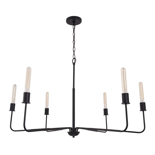 Radiant 6-Light Industrial Traditional Dimmable Chandelier Home Decor > Lighting > Ceiling Lights > Chandelier TriadCommerceInc Black