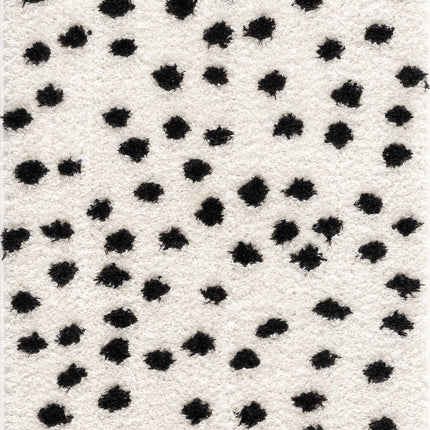 Cansu Black & White Dotted Area Rug Rugs TriadCommerceInc 2'7" x 7'3" Runner