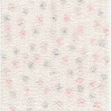 Cansu Pink & Cream Dotted Area Rug Rugs TriadCommerceInc 2'7" x 7'3" Runner