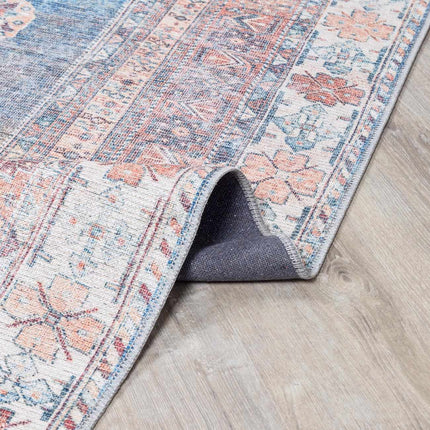Baltinglass Rust & Blue Washable Area Rug - Clearance Rugs TriadCommerceInc