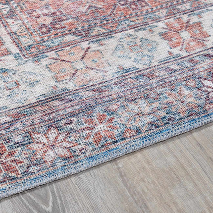 Baltinglass Rust & Blue Washable Area Rug - Clearance Rugs TriadCommerceInc