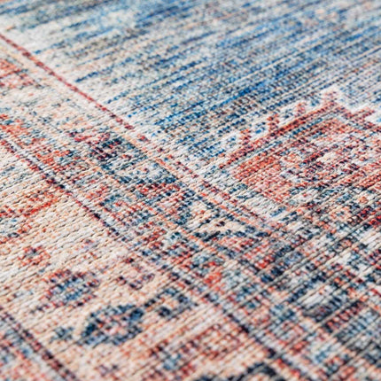 Baltinglass Rust & Blue Washable Area Rug - Clearance Rugs TriadCommerceInc