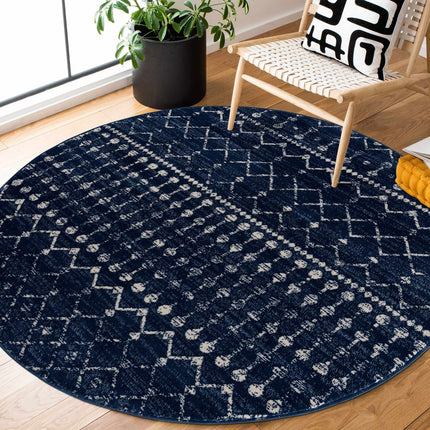 Tigrican Navy 2335 Area Rug Rugs TriadCommerceInc 5'3" Round