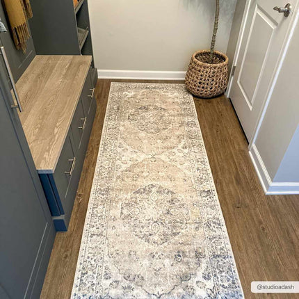 Rudo Beige Flat Pile Washable Rug Rugs TriadCommerceInc
