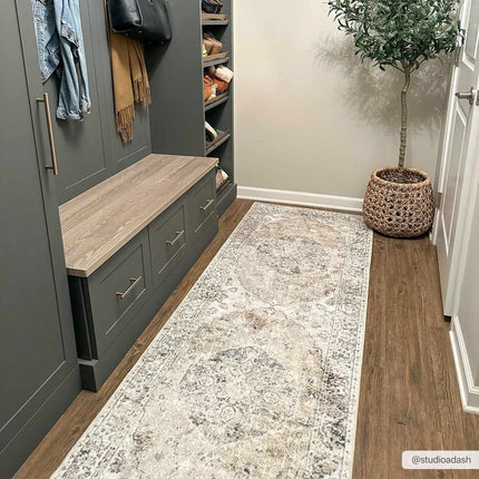 Rudo Beige Flat Pile Washable Rug Rugs TriadCommerceInc