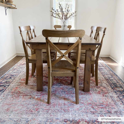 Rust Anahawan Distressed Washable Area Rug - Clearance Rugs TriadCommerceInc