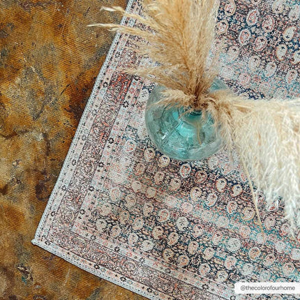 Rust Maligaya Distressed Washable Area Rug - Clearance Rugs TriadCommerceInc