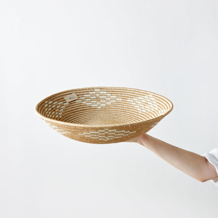 Blonde Rwanda Ivory Diamond Wall Basket Wall Basket TriadCommerceInc