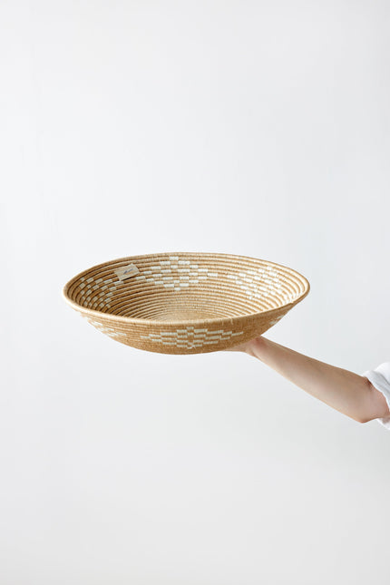 Blonde Rwanda Ivory Diamond Wall Basket Wall Basket TriadCommerceInc