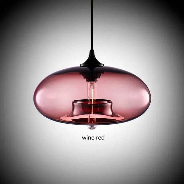 Nordic Hanging Spherical Light Fixtures Pendants TriadCommerceInc Wine Red  
