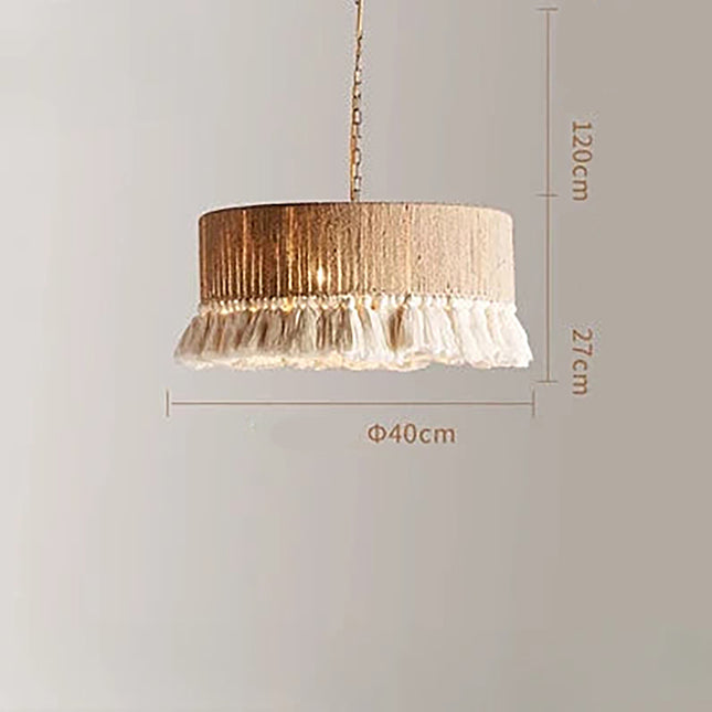 Japanese Vintage Woven Rattan Pendant Light Pendants TriadCommerceInc Hanging-40cm Warm White 