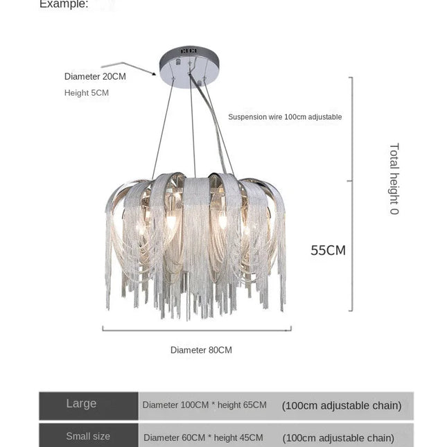 Luxury Tassel Chain Chandelier Chandeliers TriadCommerceInc   