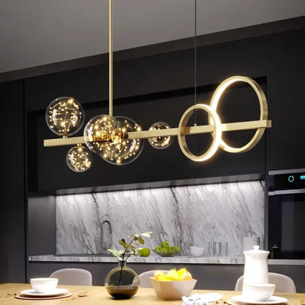 Nordic Lamparas LED Pendant Light Pendants TriadCommerceInc Gold 95cm 50W | RC Remote Dimming