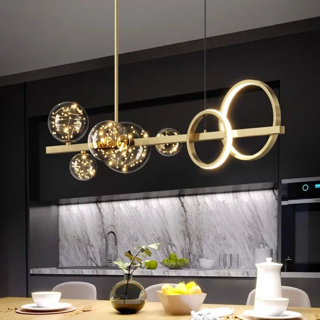 Nordic Lamparas LED Pendant Light Pendants TriadCommerceInc Gold 95cm 50W | RC Remote Dimming