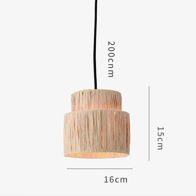 Japanese Vintage Woven Rattan Pendant Light Pendants TriadCommerceInc Hanging-16cm Warm White 