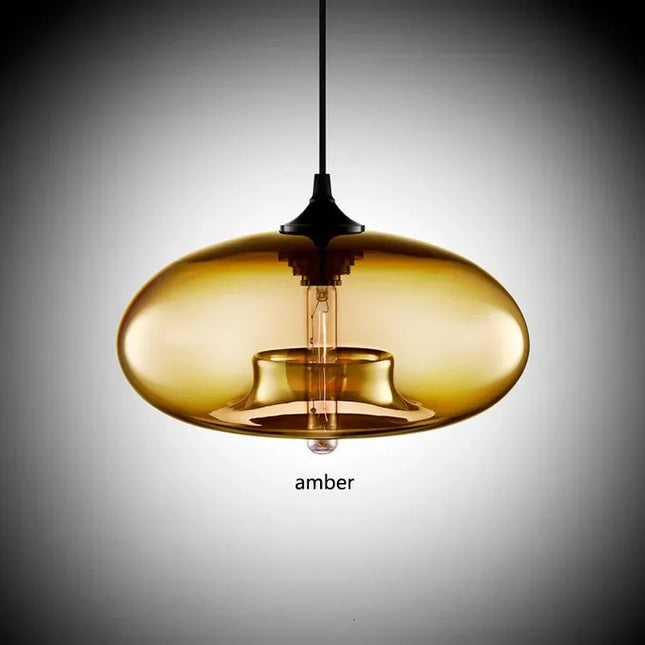 Nordic Hanging Spherical Light Fixtures Pendants TriadCommerceInc Amber  