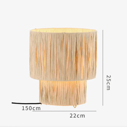 Japanese Vintage Woven Rattan Pendant Light Pendants TriadCommerceInc Table Lamp-22cm Warm White 