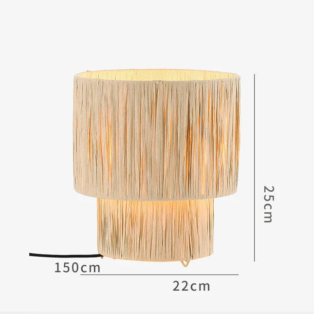 Japanese Vintage Woven Rattan Pendant Light Pendants TriadCommerceInc Table Lamp-22cm Warm White 