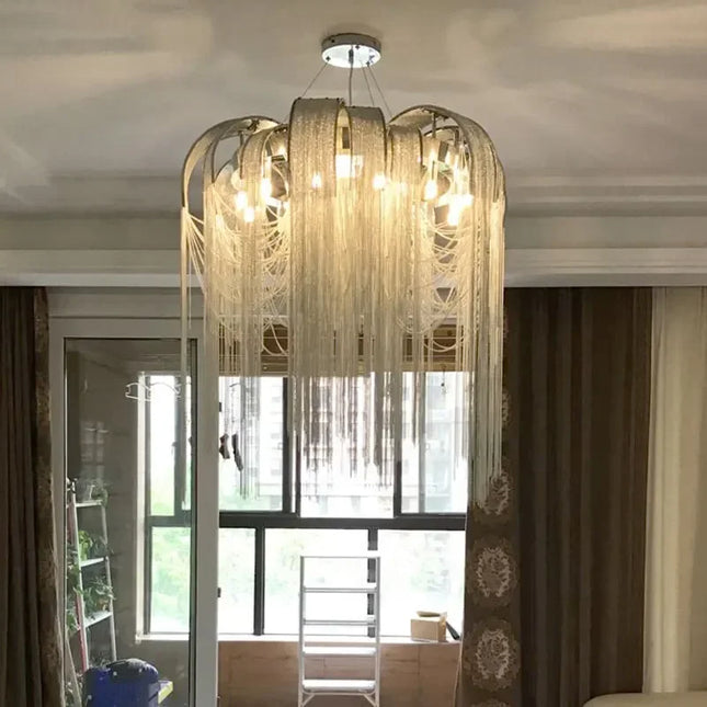 Luxury Tassel Chain Chandelier Chandeliers TriadCommerceInc   