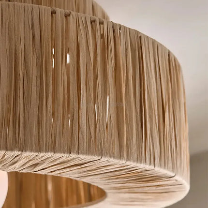 Japanese Vintage Woven Rattan Pendant Light Pendants TriadCommerceInc   