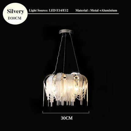 Luxury Tassel Chain Chandelier Chandeliers TriadCommerceInc Silver 30cm Tricolor No  RC 