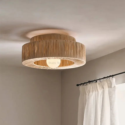 Japanese Vintage Woven Rattan Pendant Light Pendants TriadCommerceInc   