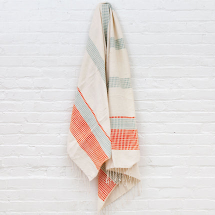 Camden Cotton Bath Towel Bath Towels & Washcloths TriadCommerceInc Azure and Tangerine  
