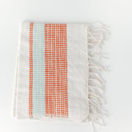 Camden Cotton Hand Towel Kitchen Towels TriadCommerceInc Azure and Tangerine  