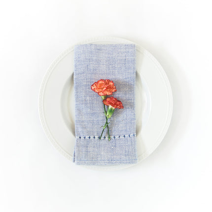 Pulled Cotton Napkins Cloth Napkins TriadCommerceInc Blue Set of 2