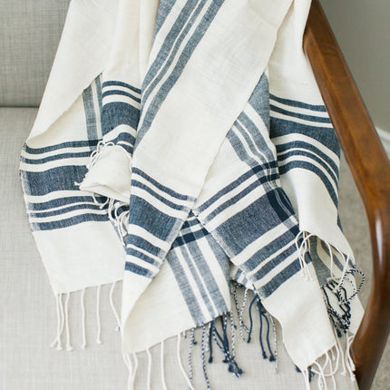 Cabin Hatch Cotton Throw Blanket Blankets TriadCommerceInc Navy  