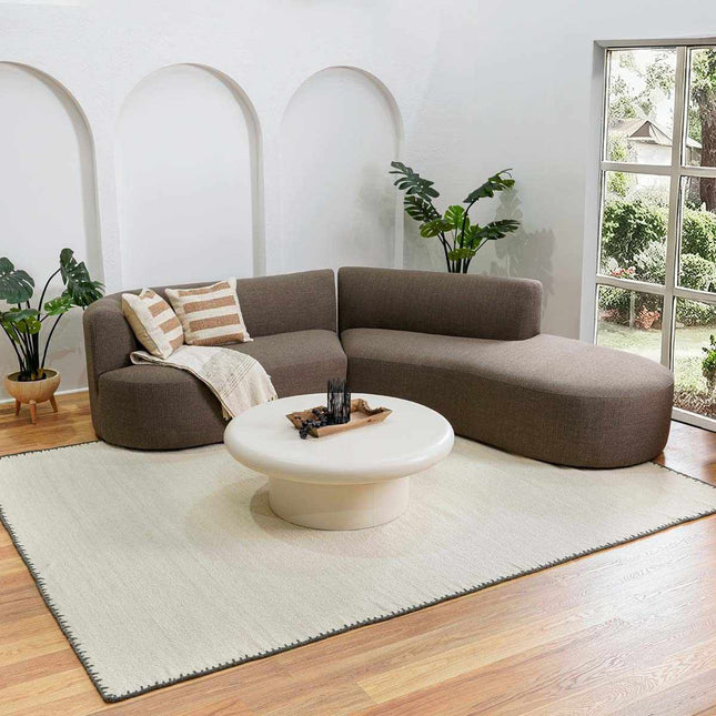 Ayumu Off White Hand Woven Wool Area Rug Rugs TriadCommerceInc