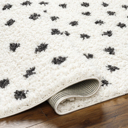 Chaia Dotted Black & White Plush Rug Rugs TriadCommerceInc