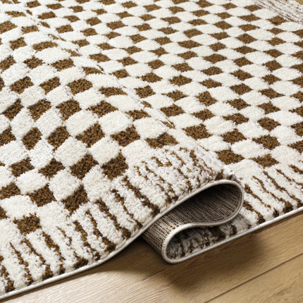Leryn Brown&White Checkered Rug Rugs TriadCommerceInc