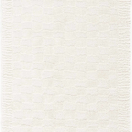 Leryn Ivory Checkered Area Rug Rugs TriadCommerceInc