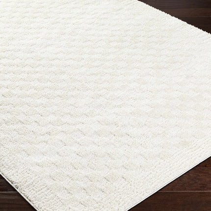 Leryn Ivory Checkered Area Rug Rugs TriadCommerceInc