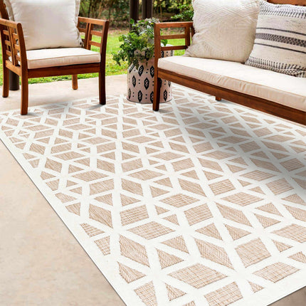 Nuri Tan Outdoor Rug Rugs TriadCommerceInc 5'3" x 7' Rectangle