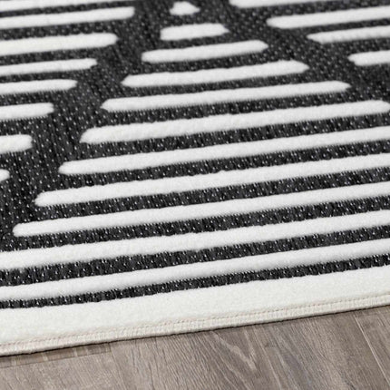 Anah 3D Black Outdoor Rug Rugs TriadCommerceInc