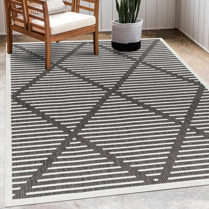 Anah 3D Black Outdoor Rug Rugs TriadCommerceInc