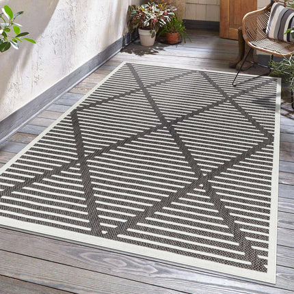 Anah 3D Black Outdoor Rug Rugs TriadCommerceInc