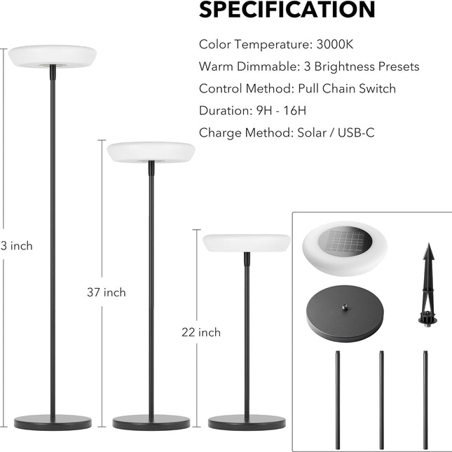 Minimalist Solar Powered Outdoor Floor Lamp Floor Lamps TriadCommerceInc