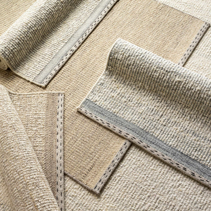 Yaniklar Cream Flat Woven Wool Rug Rugs TriadCommerceInc