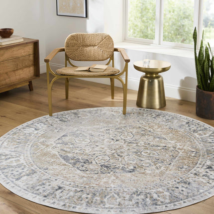 Rudo Beige Flat Pile Washable Rug