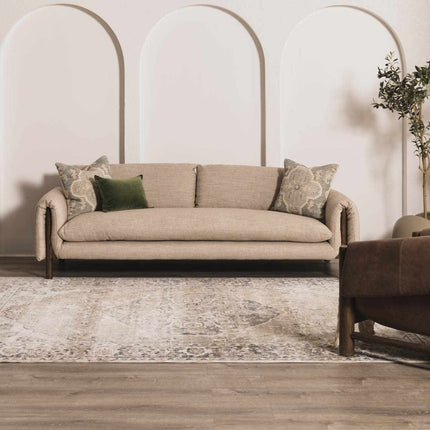Rudo Beige Flat Pile Washable Rug Rugs TriadCommerceInc