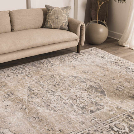 Rudo Beige Flat Pile Washable Rug Rugs TriadCommerceInc
