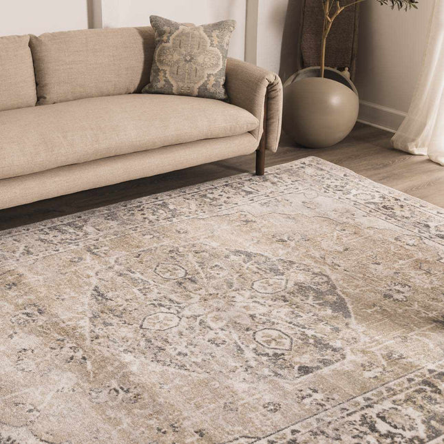 Rudo Beige Flat Pile Washable Rug Rugs TriadCommerceInc