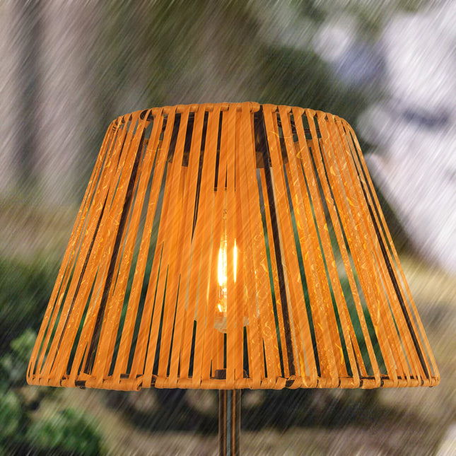 Outdoor Rattan Solar Floor Lamp Floor Lamps TriadCommerceInc