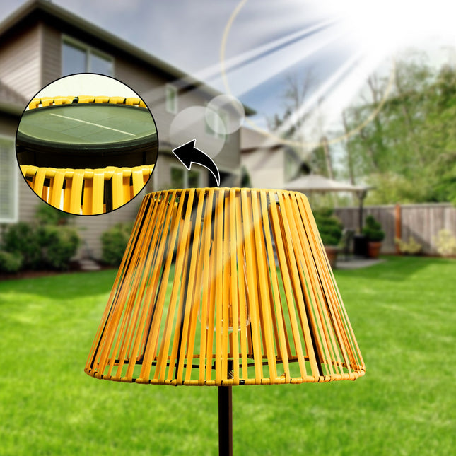 Outdoor Rattan Solar Floor Lamp Floor Lamps TriadCommerceInc