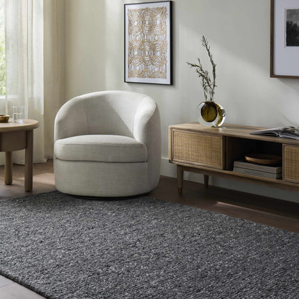 Sevan Charcoal Wool Area Rug Rugs TriadCommerceInc